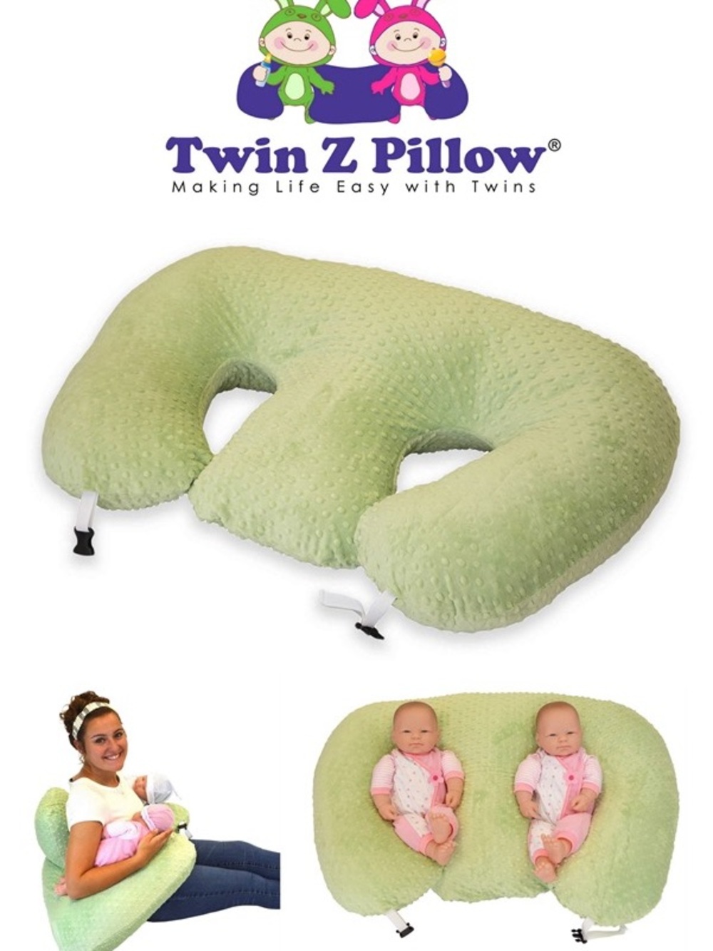 Twin Nursing Support Pillow - Light Green